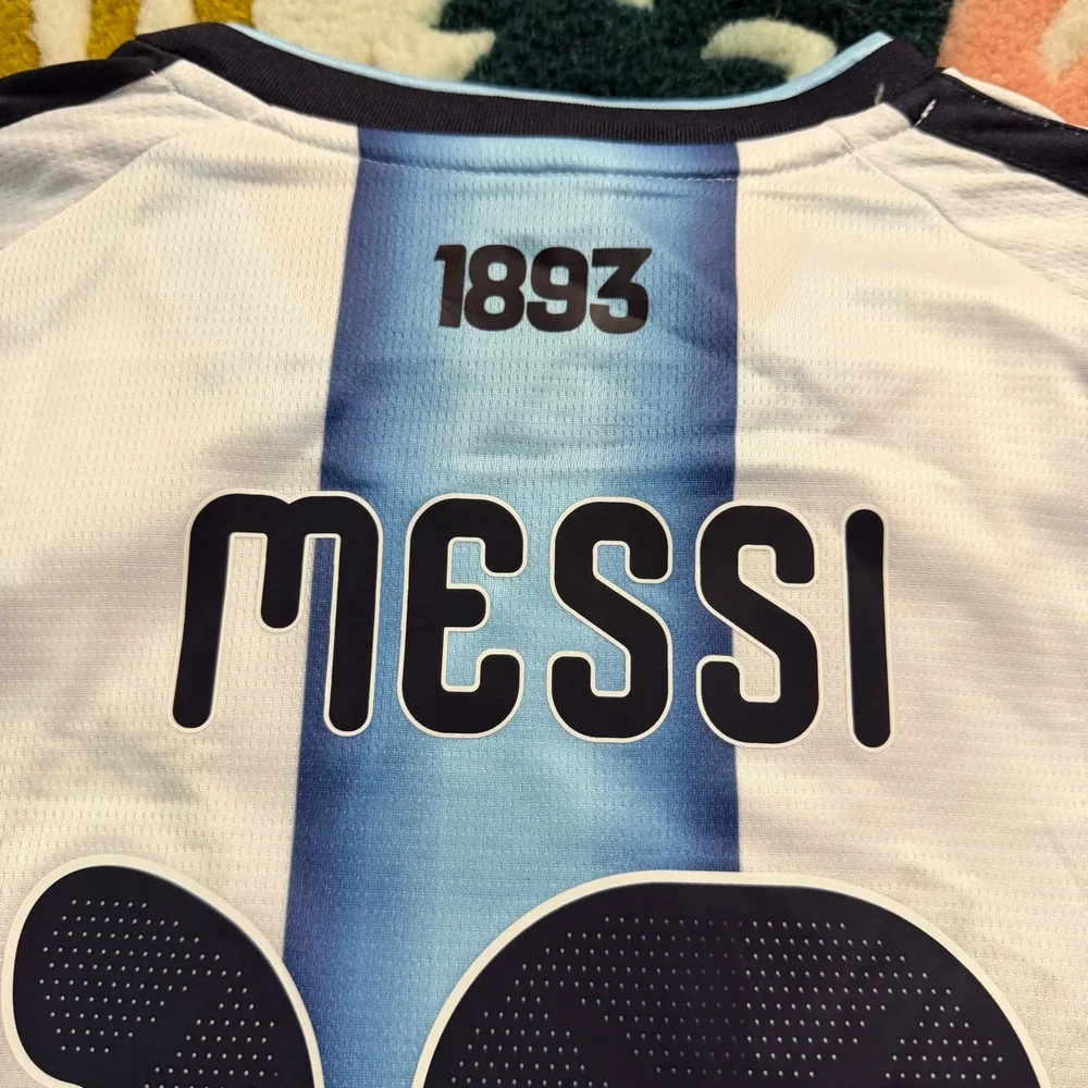 Adidas Argentina Messi 10 World Cup 2022 Champions Jersey Blue White XL New
